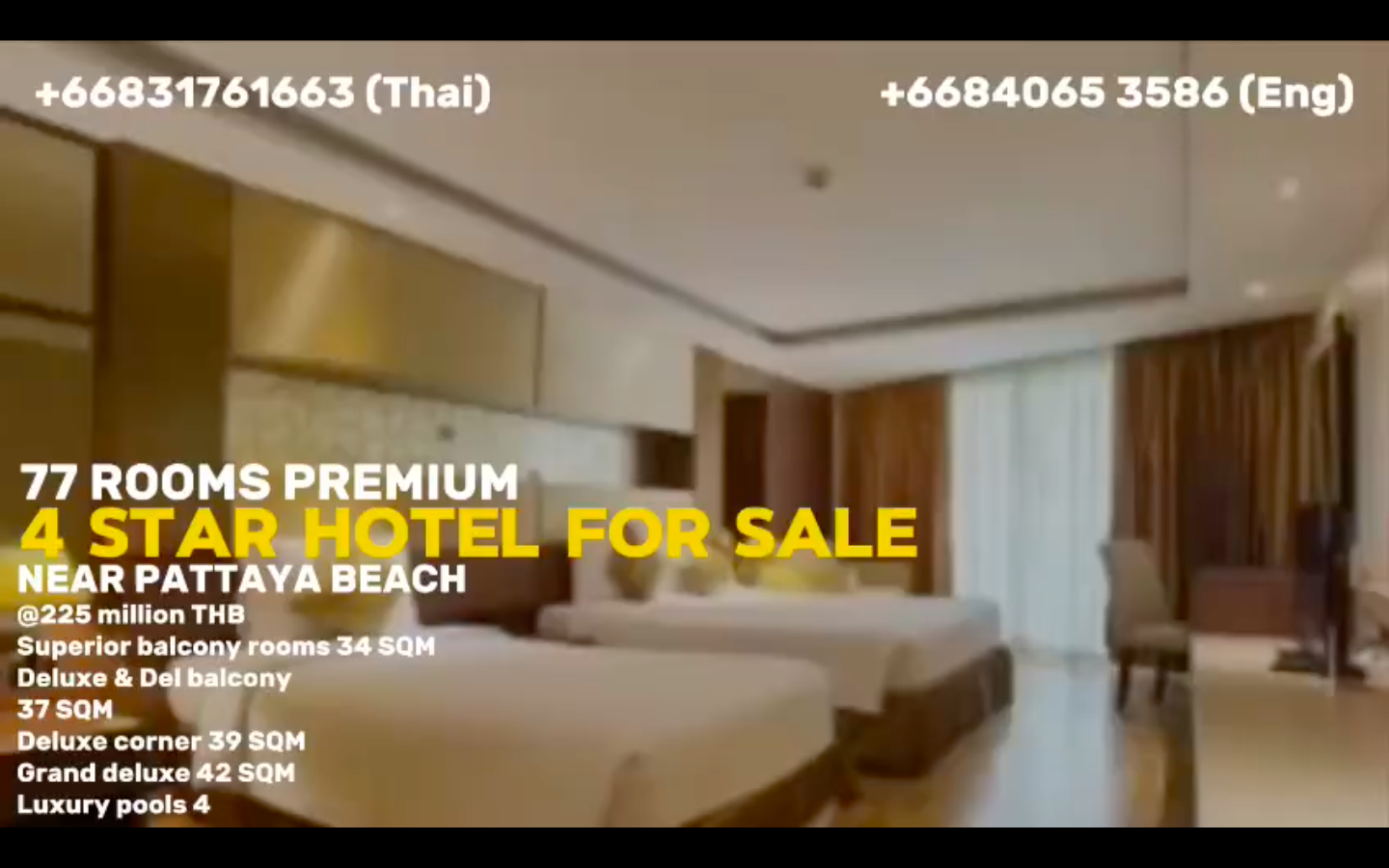 4 STAR BEACH HOTEL FOR SALE IN PATTAYA 